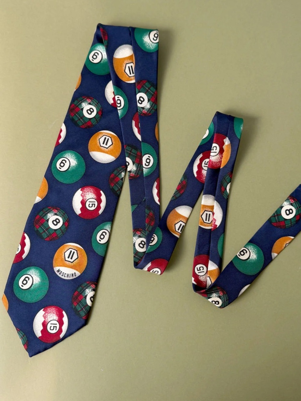NEW Moschino vintage 1994 billiards silk tie